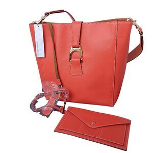 Dooney & Bourke "Ashby" Coral Leather Satchel and Wallet